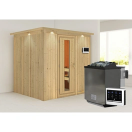 Sauna »Rakvere«, inkl. 9 kW Bio-Kombi-Saunaofen mit externer Steuerung, für 3 Personen