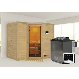 Sauna »Riga 2«, inkl. 9 kW Bio-Kombi-Saunaofen mit externer Steuerung, für 4 Personen