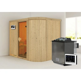 Sauna »Saue 4«, inkl. 9 kW Bio-Kombi-Saunaofen mit externer Steuerung, für 3 Personen