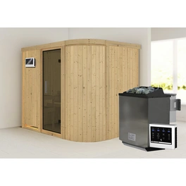 Sauna »Saue 4«, inkl. 9 kW Bio-Kombi-Saunaofen mit externer Steuerung, für 3 Personen