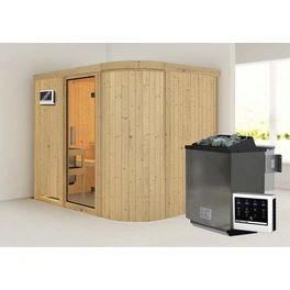 Sauna »Saue 4«, inkl. 9 kW Bio-Kombi-Saunaofen mit externer Steuerung, für 3 Personen