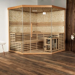Sauna »Skyline XL BIG Kunststeinwand«, inkl. 8 kW Saunaofen mit integr. Steuerung, für 6 Personen