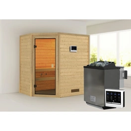 Sauna »Svea«, inkl. 9 kW Bio-Kombi-Saunaofen mit externer Steuerung, für 3 Personen