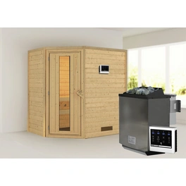 Sauna »Svea«, inkl. 9 kW Bio-Kombi-Saunaofen mit externer Steuerung, für 3 Personen