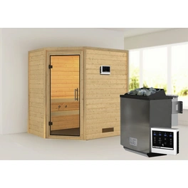 Sauna »Svea«, inkl. 9 kW Bio-Kombi-Saunaofen mit externer Steuerung, für 3 Personen