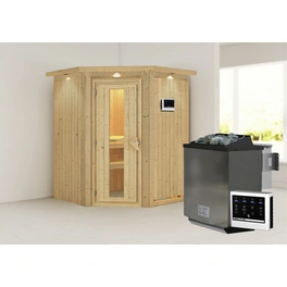 Sauna »Tartu«, inkl. 9 kW Bio-Kombi-Saunaofen mit externer Steuerung, für 3 Personen