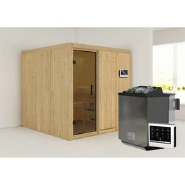 Sauna »Valga«, inkl. 9 kW Bio-Kombi-Saunaofen mit externer Steuerung, für 3 Personen