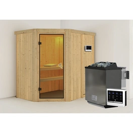 Sauna »Vijandi«, inkl. 9 kW Bio-Kombi-Saunaofen mit externer Steuerung, für 3 Personen