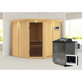 Sauna »Vöru«, inkl. 9 kW Bio-Kombi-Saunaofen mit externer Steuerung, für 4 Personen