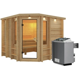 Sauna »Windau«, inkl. 9 kW Saunaofen mit integrierter Steuerung, für 4 Personen