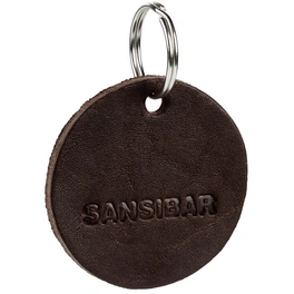 Schlüsselanhänger »Sansibar Round«, Leder/Metall, dunkelbraun