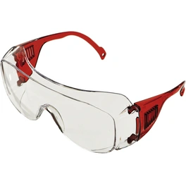 Schutzbrille, transparent/rot, Polyvinylchlorid (PVC)