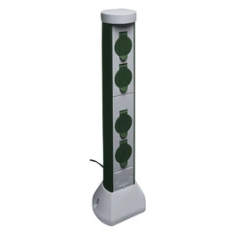 Schutzkontakt-Steckdose, 4-fach, Kabellänge: 2 m, grün