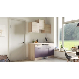 Singleküche, mit E-Geräten, Gesamtbreite: 150 cm, Arbeitsplatte mit High Pressure Laminate (HPL)
