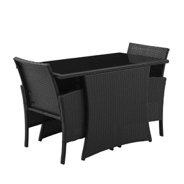 Sitzgruppe, 2 Sessel/2 Sitzkissen/1 Tisch, schwarz