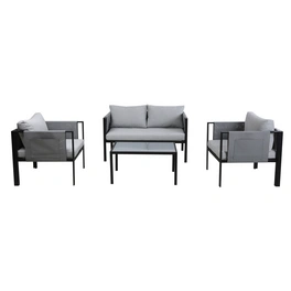 Sitzgruppe, 6 Sitzplätze, Gestell: Stahl, grau/schwarz