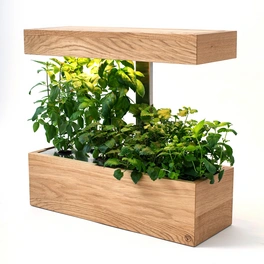 Smart Indoor-Garten, Holz/Edelstahl, geeignet für: Hydrokultur und Erde