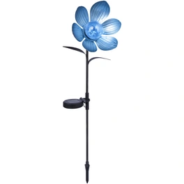 Solarleuchte »Flower«, ⌀xH: 17 x 71 cm, braun/blau