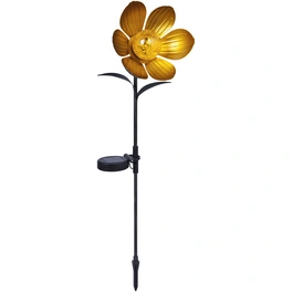 Solarleuchte »Flower«, ⌀xH: 17 x 71 cm, braun/goldfarben