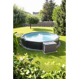 Stahlwand-Pool »Nuovo de Luxe II «, ØxH: 460 x 120 cm, Rund, Grau