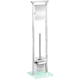 Stand-WC-Garnitur »Debar«, Edelstahl/Glas, silberfarben