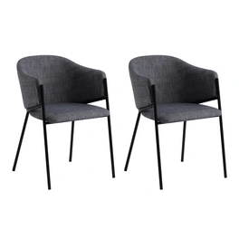 Stuhl, Höhe: 79 cm, grau/schwarz, 2 stk