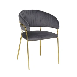 Stuhl, Höhe: 80 cm, grau/goldfarben