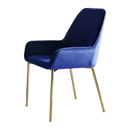 Stuhl, Höhe: 89 cm, blau/goldfarben, 2 stk