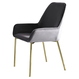 Stuhl, Höhe: 89 cm, grau/goldfarben, 2 stk