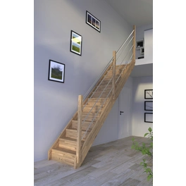 Systemtreppe »Mykonos«, Eichenholz, 13 Stufen, max. Geschosshöhe 280 cm
