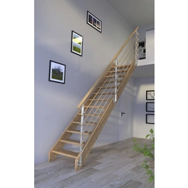 Systemtreppe »Mykonos«, Eichenholz, 13 Stufen, max. Geschosshöhe 280 cm
