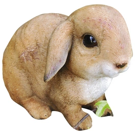 Teichfigur »Pummel«, Kaninchen, Polystone, braun/weiß