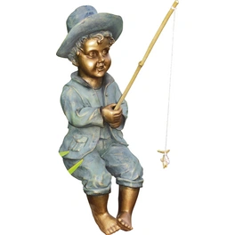 Teichfigur »Theo«, Angler, Polystone, bronzefarben