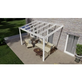 Terrassenüberdachung »Easy Edition«, Breite: 400 cm, Dach: Glas, verkehrsweiß