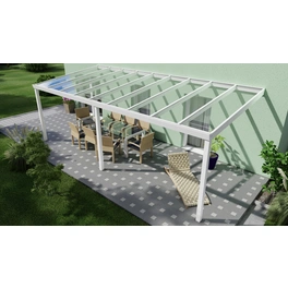 Terrassenüberdachung »Easy Edition«, Breite: 700 cm, Dach: Glas, verkehrsweiß
