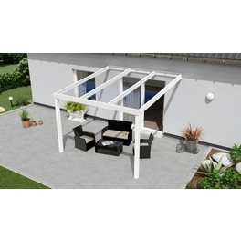 Terrassenüberdachung »Expert«, BxT: 300 x 350 cm, weiß / RAL9016, Glasdach