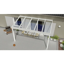 Terrassenüberdachung »Expert«, BxT: 400 x 250 cm, weiß / RAL9016, Glasdach