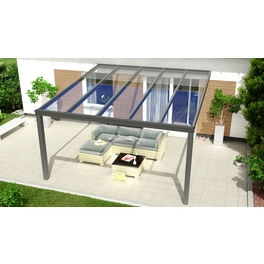 Terrassenüberdachung »Expert«, BxT: 400 x 400 cm, grau / RAL9007, Glasdach