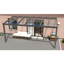 Terrassenüberdachung »Expert«, BxT: 500 x 200 cm, grau / RAL9007, Glasdach