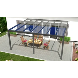 Terrassenüberdachung »Expert«, BxT: 500 x 400 cm, grau / RAL9007, Glasdach