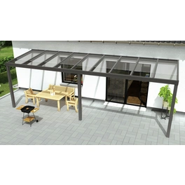 Terrassenüberdachung »Expert«, BxT: 700 x 200 cm, grau / RAL9007, Glasdach