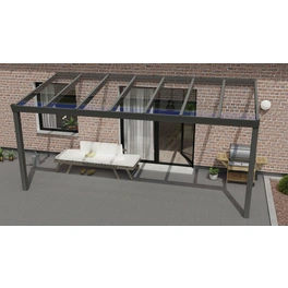 Terrassenüberdachung »Expert«, BxT: 700 x 300 cm, grau / RAL9007, Glasdach