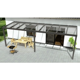 Terrassenüberdachung »Expert«, BxT: 700 x 350 cm, grau / RAL9007, Glasdach