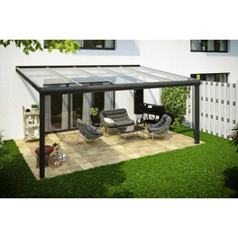 Terrassenüberdachung »Modena«, Breite: 541 cm, Dach: Verbund-Sicherheits-Glas (VSG), schiefergrau