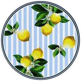 Tischset »Fortuna«, rund, Kunstleder, blau/weiß/gelb