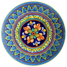 Tischset »Moana«, rund, Kunstleder, blau/gelb/orange