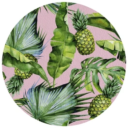 Tischset »Palmira«, rund, Kunstleder, rosa/grün