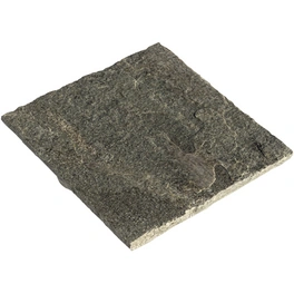 Trittplatte, LxBxH: 34 x 45 x 2,5-4 cm, Quarzit, graugrün