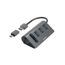 USB-Kartenleser, grau/schwarz, Kunststoff