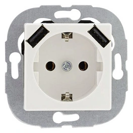 USB-Kombi-Steckdose, weiß, Kunststoff